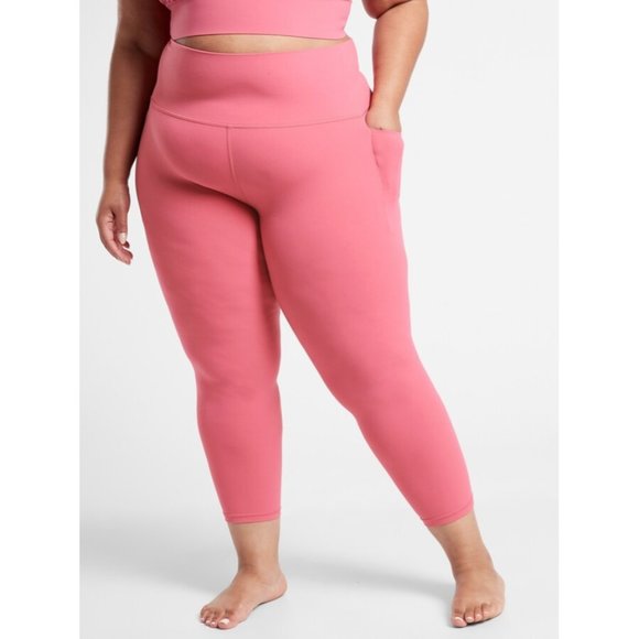 Athleta Plus Salutation Stash Pocket II 7/8 Tight Leggings Pink size 3X - Picture 1 of 14